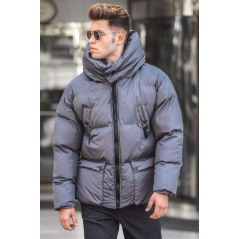 Madmext Men Smoke Gray Puffer Jacket 5131 - Füme