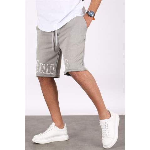 Madmext Men Printed Dye Gray Capri Shorts 5439 - Boyalı gri