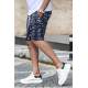 Madmext Men Printed Navy Blue Capri Shorts 2408 - Lacivert