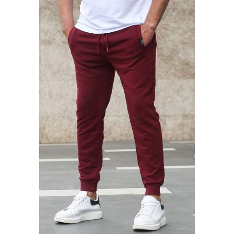 Madmext Men Maroon Plain Sweatpants 4209 - Bordo