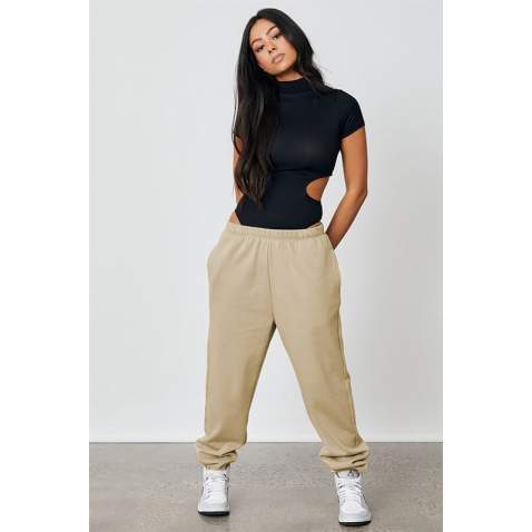 Women Beige Oversize Sweatpants MG1235 - Bej