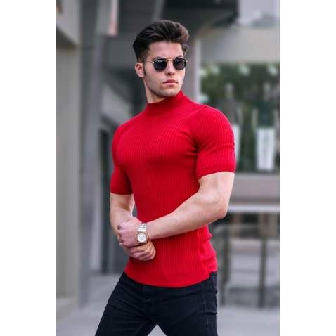 Madmext Red Knitwear With Roll Neck T-shirt 4604 - Kırmızı