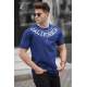 Madmext Men Printed Navy Blue T-shirt 5368 - Lacivert