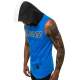 Sleeveless T-Shirt In Hooded Blue 2882 - Mavi