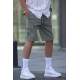 Khaki Capri Shorts with Cargo Pockets 5737 - Haki