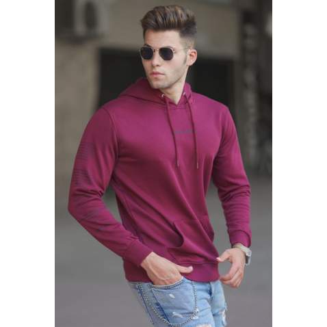 Madmext Men Printed Maroon Sweatshirt 5304 - Bordo