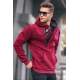 Madmext Men Maroon Hoodie Sweatshirt 1767 - Bordo