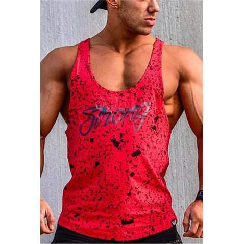 Sleeveless T-Shirt In Printed Red 2888 - Kırmızı