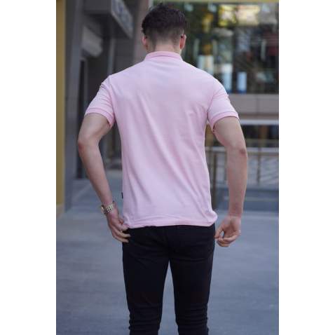 Madmext Soft Pink Polo Shirt for Men 4550 - Pudra