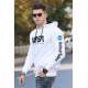 Madmext Men Printed White Hoodie 4385 - Beyaz