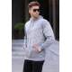 Dye Gray Printed Hoodie Sweatshirt 6009 - Boyalı gri