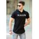 Madmext Black T-shirt with Hood for Men 4506 - Siyah