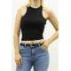 Mad Girls Black Crop Top MG361 - Siyah