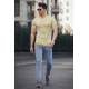 Madmext Yellow Striped Knitwear T-shirt for Men 4602 - Sarı