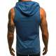 Madmext Men Indigo Hoodie Vest 2563 - İndigo