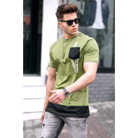 Madmext Men Khaki T-shirt 5387 - Haki