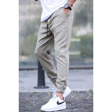 Khaki Slim Fit Jogger Trousers 5472 - Haki