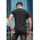 Men Basic Black Polo T-Shirt - Siyah