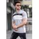 Men Striped Gray Polo T-Shirt 5864 - Gri