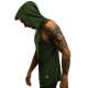 Madmext Men Khaki Hoodie Vest 2649 - Haki