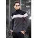 Madmext Black Three-Tone Roll Neck Jumper 4678 - Siyah