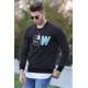 Madmext Men Striped Black Sweatshirt 2792 - Siyah