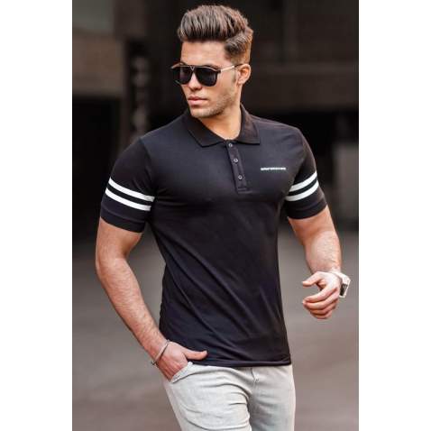 Madmext Men Black Polo T-shirt 4984 - Siyah