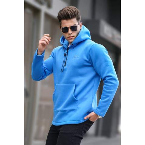 Saxe Blue Basic Hoodie Sweatshirt 6005 - Saks