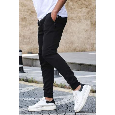 Madmext Men Black Sweatpants 2080 - Siyah