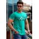 Madmext Green Printed T-shirt for Men 4482 - Yeşil