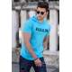 Madmext Turquoise Printed T-shirt With Hood for Men 4506 - Turkuaz