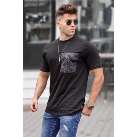 Madmext Men Printed Black T-shirt 5358 - Siyah