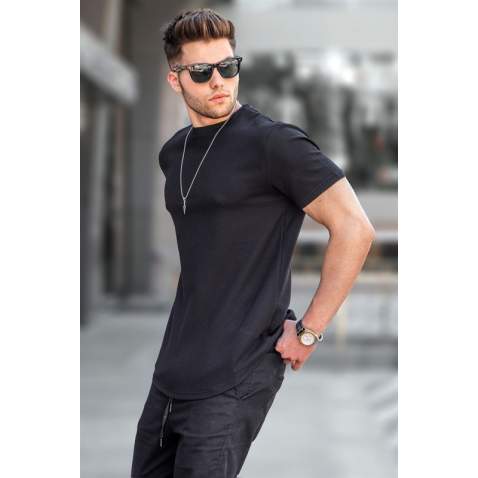 Men Black Basic T-Shirt 5883 - Siyah