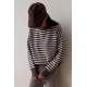 Mad Girls Striped Brown Sweater MG1249 - Vizon