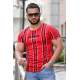 Madmext Red Striped T-shirt for Men Mad4048 - Kırmızı