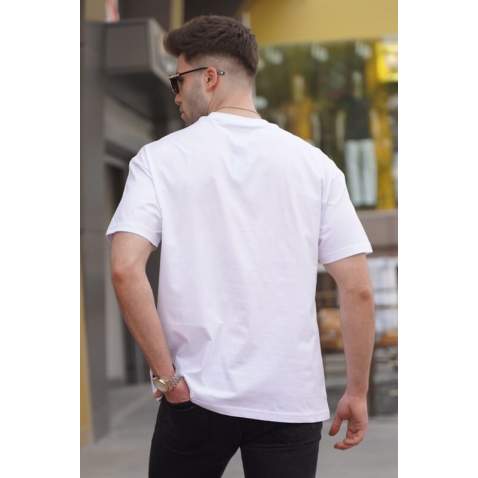 Men Oversize White T-Shirt 5835 - Beyaz