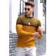 Madmext Men Color Blocked Mustard Sweater 4734 - Hardal