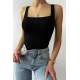 Mad Girls Black Crop Top MG1009 - Siyah