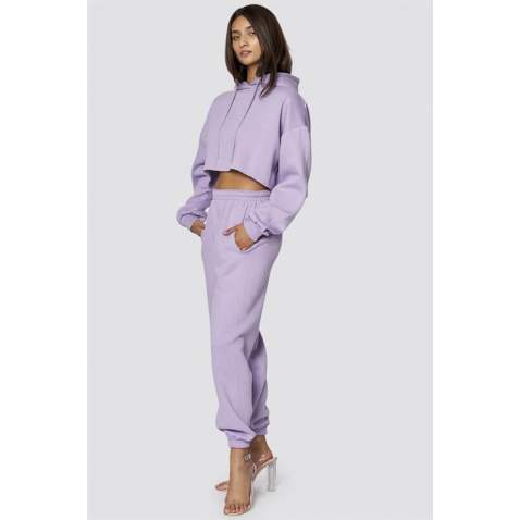 Mad Girls Lilac Hooded Women Tracksuit Set MG467 - Lila