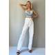 Mad Girls White Palazzo Jeans Mg1189 - Beyaz