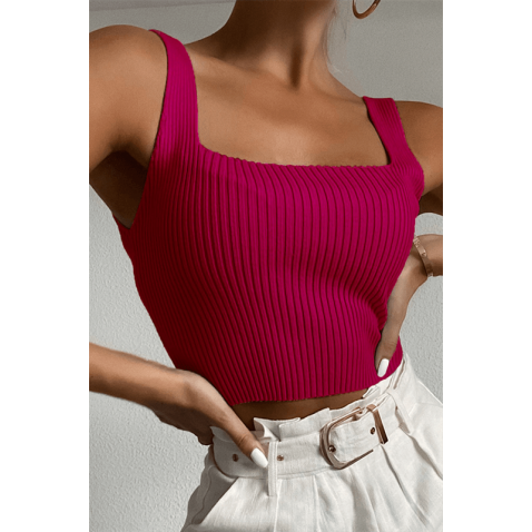 Mad Girls Soft Pink Crop Top MG985 - Fuşya