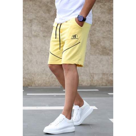 Madmext Regular Fit Men Yellow Shorts 5401 - Sarı