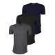 Smoke Gray-Black-Navy Blue Regular Fit Basic T-Shirt (Pack of 3) 5984 - Füme/siyah/lacivert