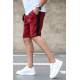 Madmext Maroon Striped Capri for Men 2919 - Bordo