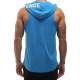 Madmext Men Blue Hoodie Vest 2537 - Mavi