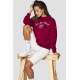 Mad Girls Maroon Printed Women Sweatshirt MG775 - Bordo