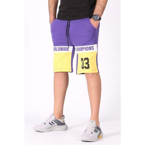 Madmext Purple Two Tone Capri for Men 2920 - Mor