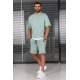 Madmext Men Almond Green T-shirt Shorts Set 5668 - Çağla yeşili