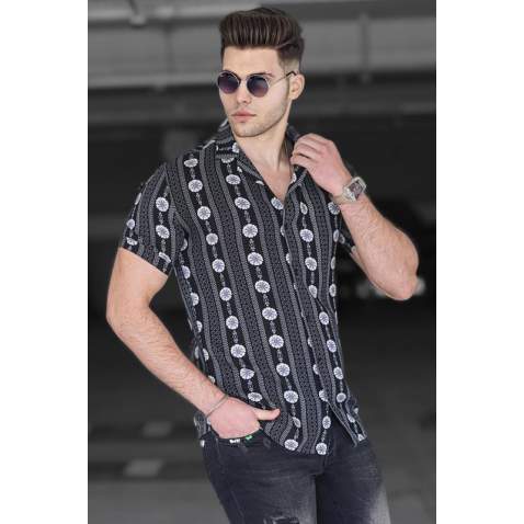 Madmext Men Smoke Gray Shirt 4930