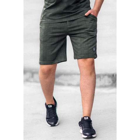 Madmext Men Printed Khaki Capri Shorts 5124 - Haki